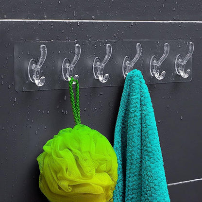 Adhesive Wall Hook for Hanging Coat Hat Towel Purse  Door Hanger (Piece of 6)